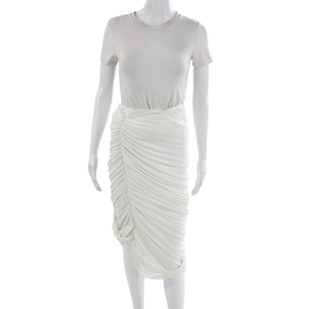 Norma Kamali Women Long White Solid Skirt Size S